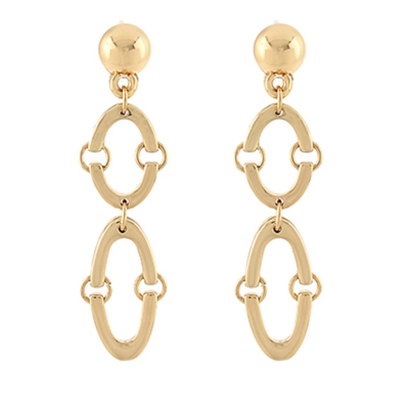 Linked Organic Oval Earrings - Picture 1 of 1
